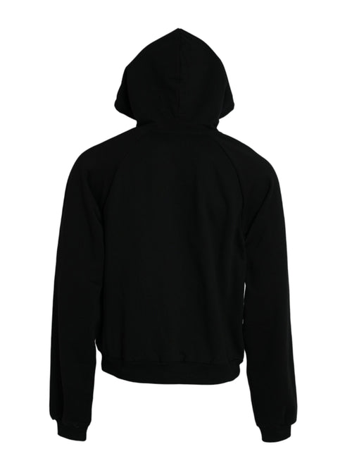 Balenciaga Black Cotton Logo Hooded Pullover Sweatshirt Men's Sweater