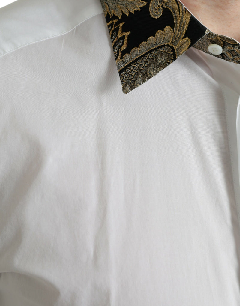 Dolce & Gabbana Elegant Gold Detail Dress Men's Shirt