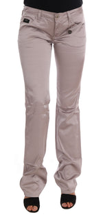 Costume National Chic Beige Slim Fit Designer Women's Jeans