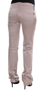 Costume National Chic Beige Slim Fit Designer Women's Jeans