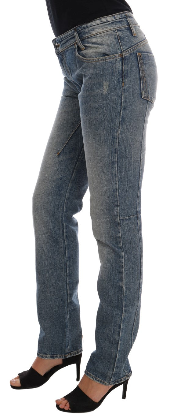 Costume National Chic Blue Slim Fit Designer Women's Jeans