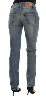 Costume National Chic Blue Slim Fit Designer Women's Jeans