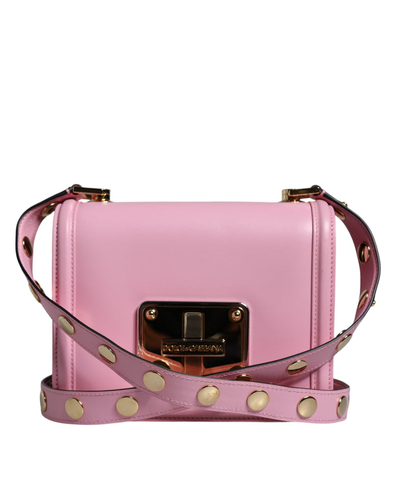 Dolce & Gabbana Baby Pink LOLA Leather Studded Crossbody Strap Women's Bag (Pre-Owned)