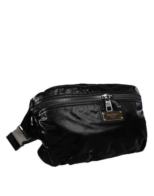 Dolce & Gabbana Black Nylon Fabric Belt Waist Fanny Pack Women's Bag