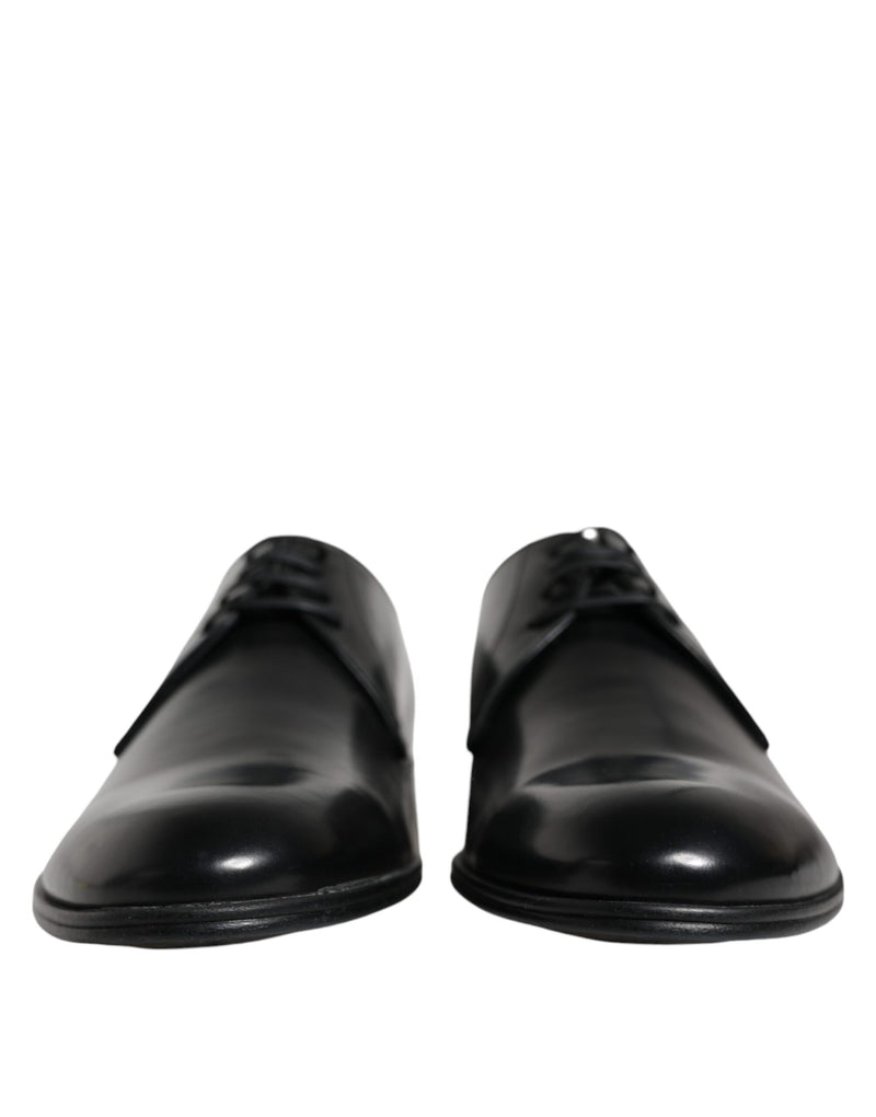 Dolce & Gabbana Black Leather Derby Formal Dress Men's Shoes