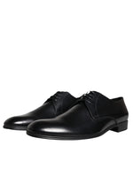 Dolce & Gabbana Black Leather Derby Formal Dress Men's Shoes