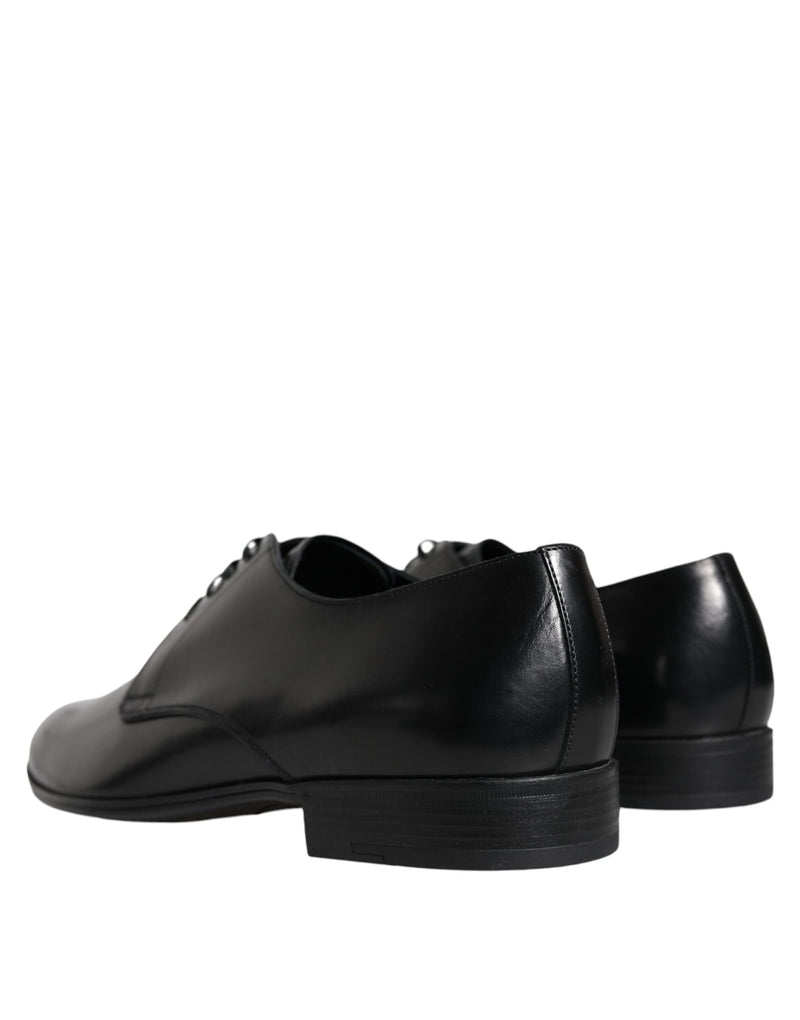 Dolce & Gabbana Black Leather Derby Formal Dress Men's Shoes