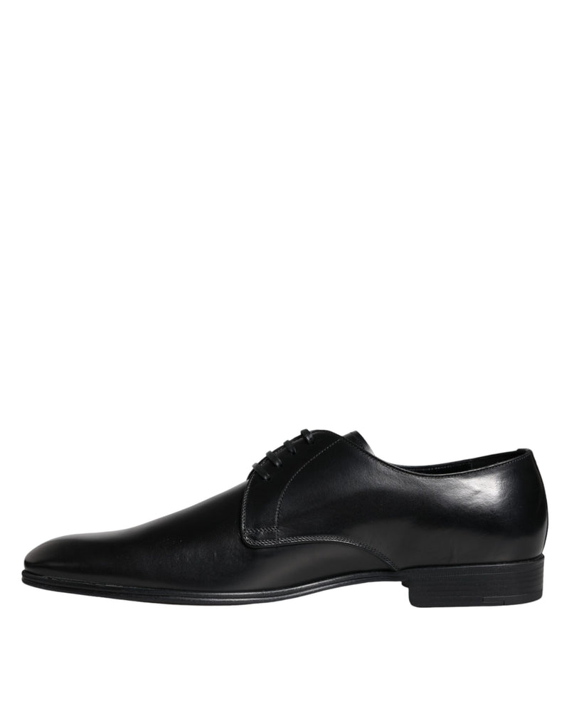 Dolce & Gabbana Black Leather Derby Formal Dress Men's Shoes