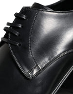 Dolce & Gabbana Black Leather Derby Formal Dress Men's Shoes