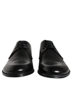 Dolce & Gabbana Black Leather Derby Formal Dress Men's Shoes