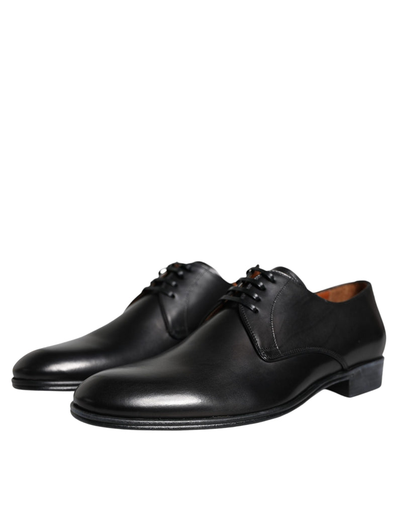 Dolce & Gabbana Black Leather Derby Formal Dress Men's Shoes