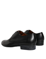 Dolce & Gabbana Black Leather Derby Formal Dress Men's Shoes