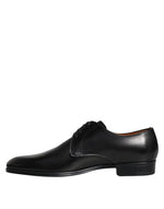 Dolce & Gabbana Black Leather Derby Formal Dress Men's Shoes