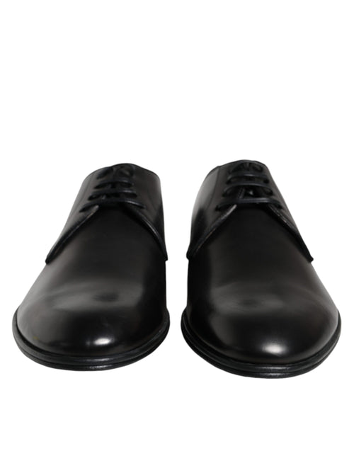 Dolce & Gabbana Black Leather Derby Formal Dress Men's Shoes