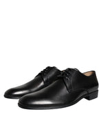 Dolce & Gabbana Black Leather Derby Formal Dress Men's Shoes