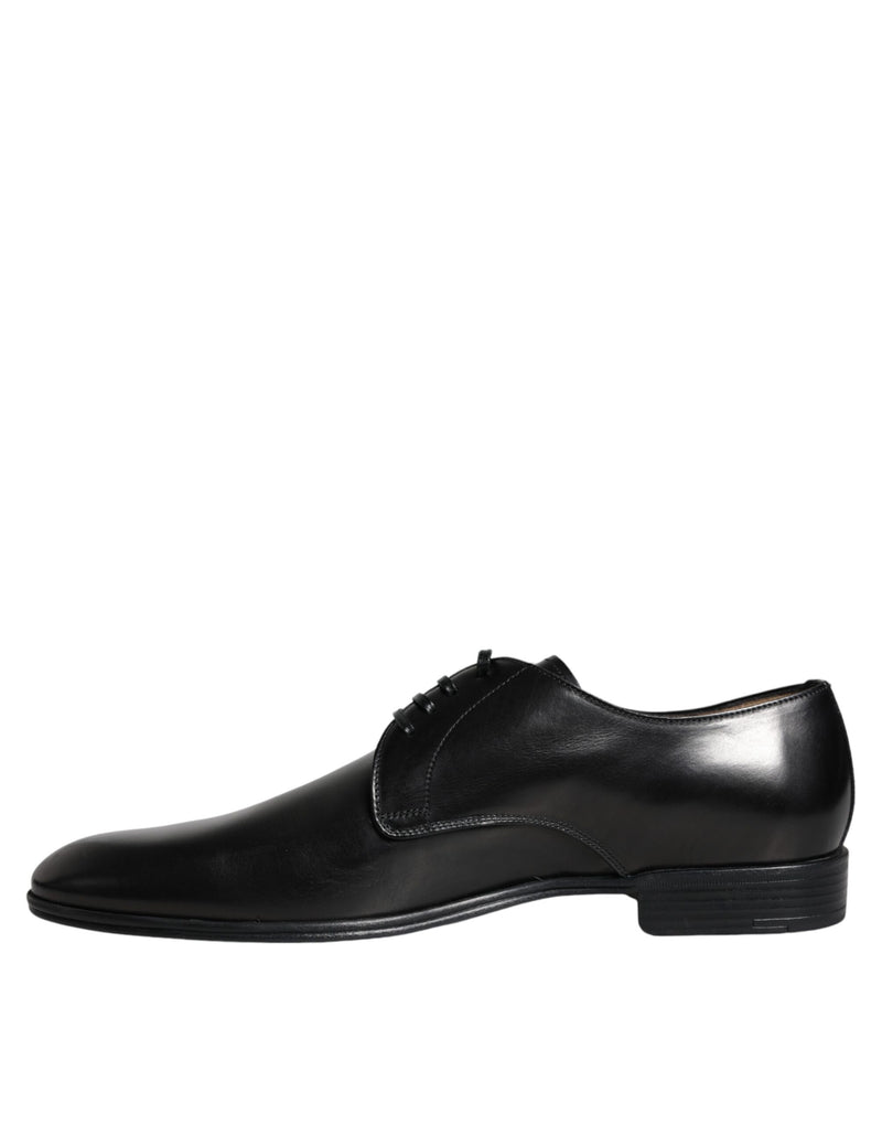 Dolce & Gabbana Black Leather Derby Formal Dress Men's Shoes