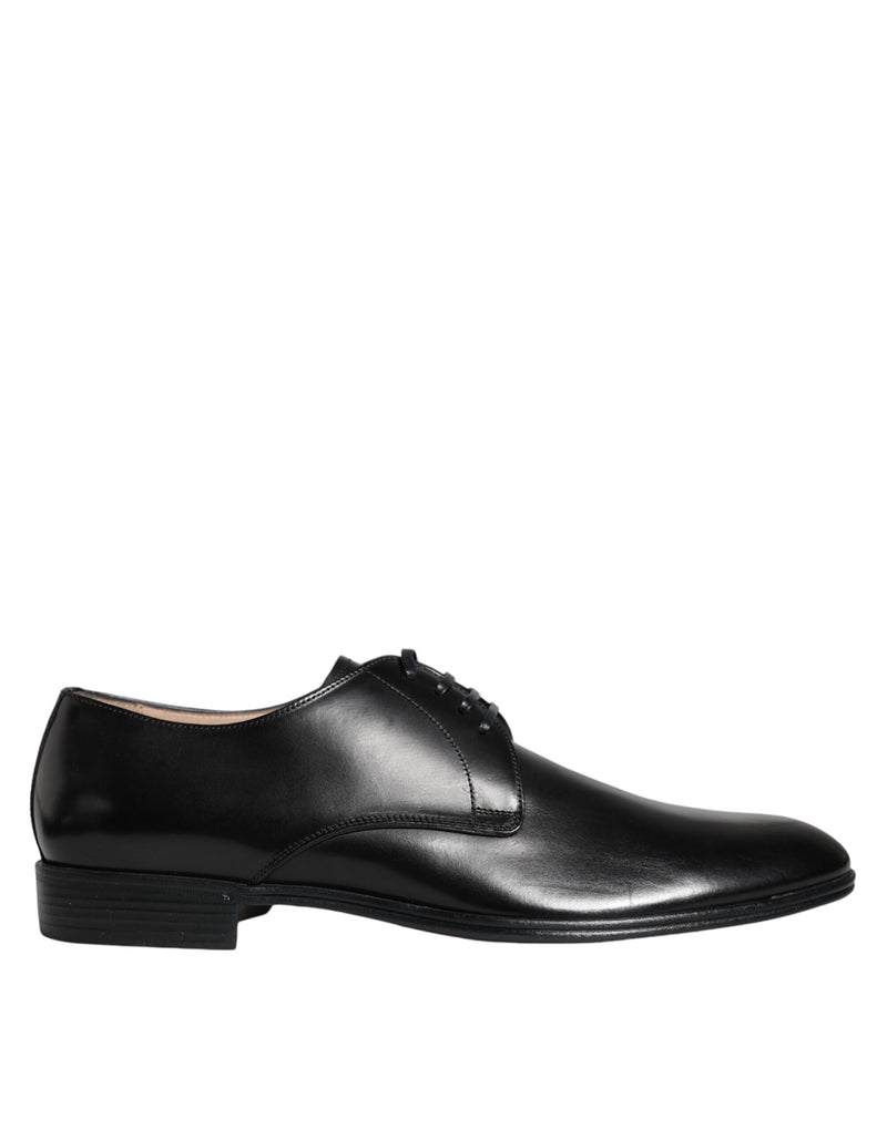 Dolce & Gabbana Black Leather Derby Formal Dress Men's Shoes