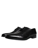 Dolce & Gabbana Black Calfskin Leather Derby Men Dress Men's Shoes