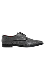 Dolce & Gabbana Silver Polyurethane Derby Formal Dress Men's Shoes