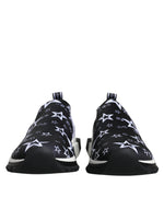 Dolce & Gabbana Black White Star Print Sorrento Sneakers Men's Shoes