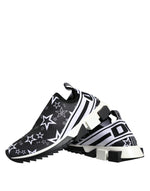 Dolce & Gabbana Black White Star Print Sorrento Sneakers Men's Shoes