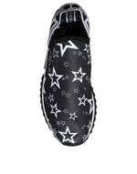 Dolce & Gabbana Black White Star Print Sorrento Sneakers Men's Shoes