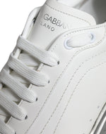 Dolce & Gabbana White Silver Daymaster Low Top Sneakers Men's Shoes