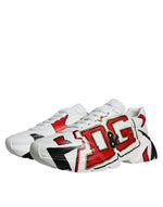 Dolce & Gabbana White Daymaster Hand Painted Sneakers Men's Shoes