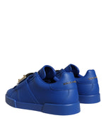 Dolce & Gabbana Blue Leather Low Top Portofino Sneakers Men's Shoes (Pre-Owned)