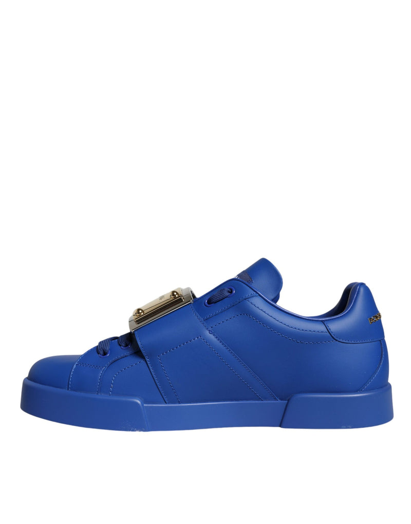 Dolce & Gabbana Blue Leather Low Top Portofino Sneakers Men's Shoes (Pre-Owned)