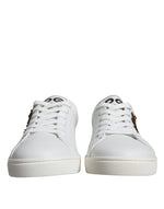 Dolce & Gabbana White Leather Heart Low Top Casual Sneakers Men's Shoes (Pre-Owned)