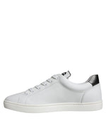 Dolce & Gabbana White Leather Heart Low Top Casual Sneakers Men's Shoes (Pre-Owned)