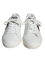 Dolce & Gabbana White Leather Heart Low Top Casual Sneakers Men's Shoes (Pre-Owned)