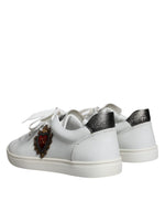 Dolce & Gabbana White Leather Heart Low Top Casual Sneakers Men's Shoes (Pre-Owned)