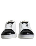 Dolce & Gabbana Black Leather Logo Portofino Sneaker Men's Shoes (Pre-Owned)