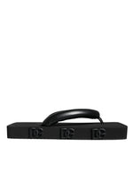 Dolce & Gabbana Black Rubber Flip Flops Slide Sandals Men's Shoes (Pre-Owned)