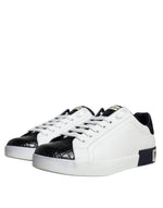 Dolce & Gabbana White Leather Logo Portofino Sneaker Men's Shoes (Pre-Owned)