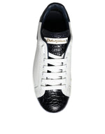 Dolce & Gabbana White Leather Logo Portofino Sneaker Men's Shoes (Pre-Owned)