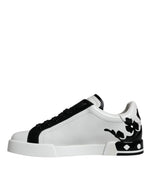 Dolce & Gabbana White Black Leather Crown Milano Sneakers Men's Shoes (Pre-Owned)