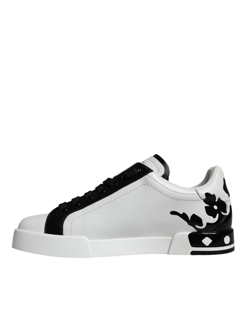 Dolce & Gabbana White Black Leather Crown Milano Sneakers Men's Shoes (Pre-Owned)