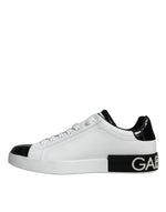 Dolce & Gabbana White Leather Logo Portofino Sneaker Men's Shoes (Pre-Owned)