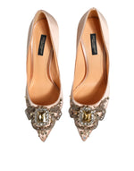 Dolce & Gabbana Beige Satin Crystal High Heels Pumps Women's Shoes (Pre-Owned)