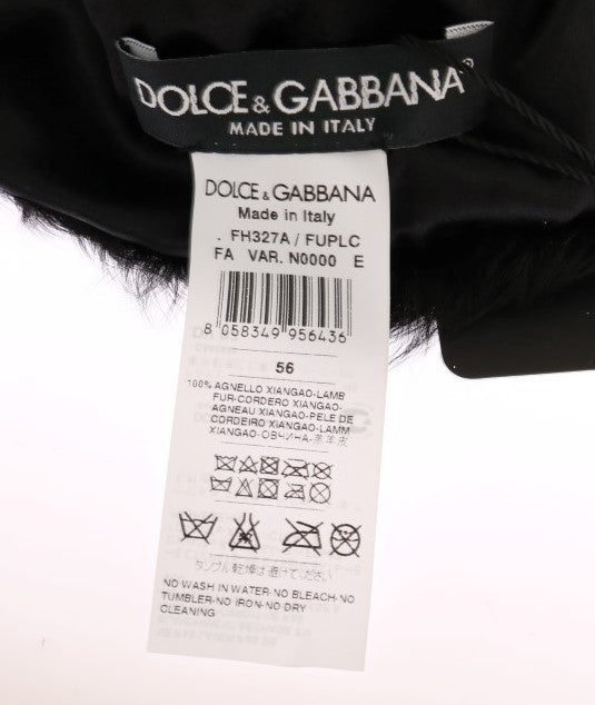 Dolce & Gabbana Elegant Black Xiangao Fur Beanie Women's Hat