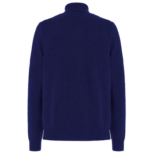 Malo Blue Wool Men Turtleneck Men's Sweater