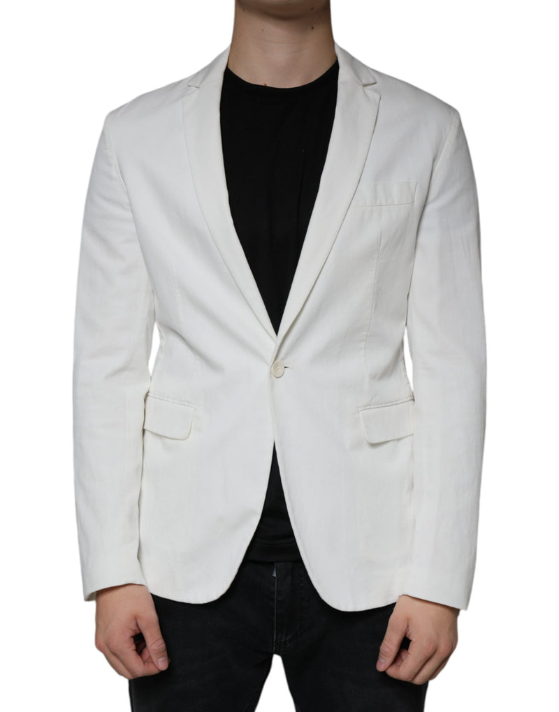 Dondup White Single Breasted One Button Dress Formal Men's Blazer