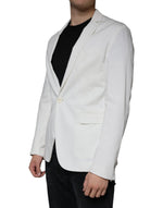 Dondup White Single Breasted One Button Dress Formal Men's Blazer