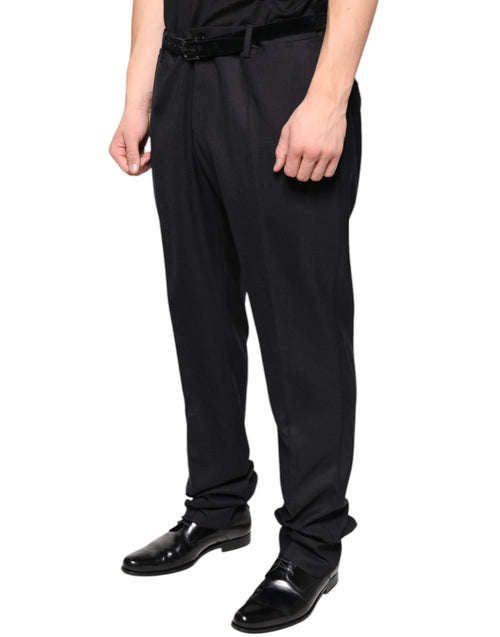 Dolce & Gabbana Black Wool Skinny Dress Formal Men's Pants