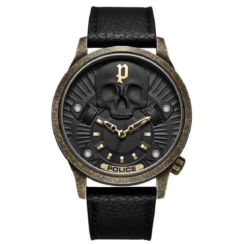 Police Black Leather Men's Watch