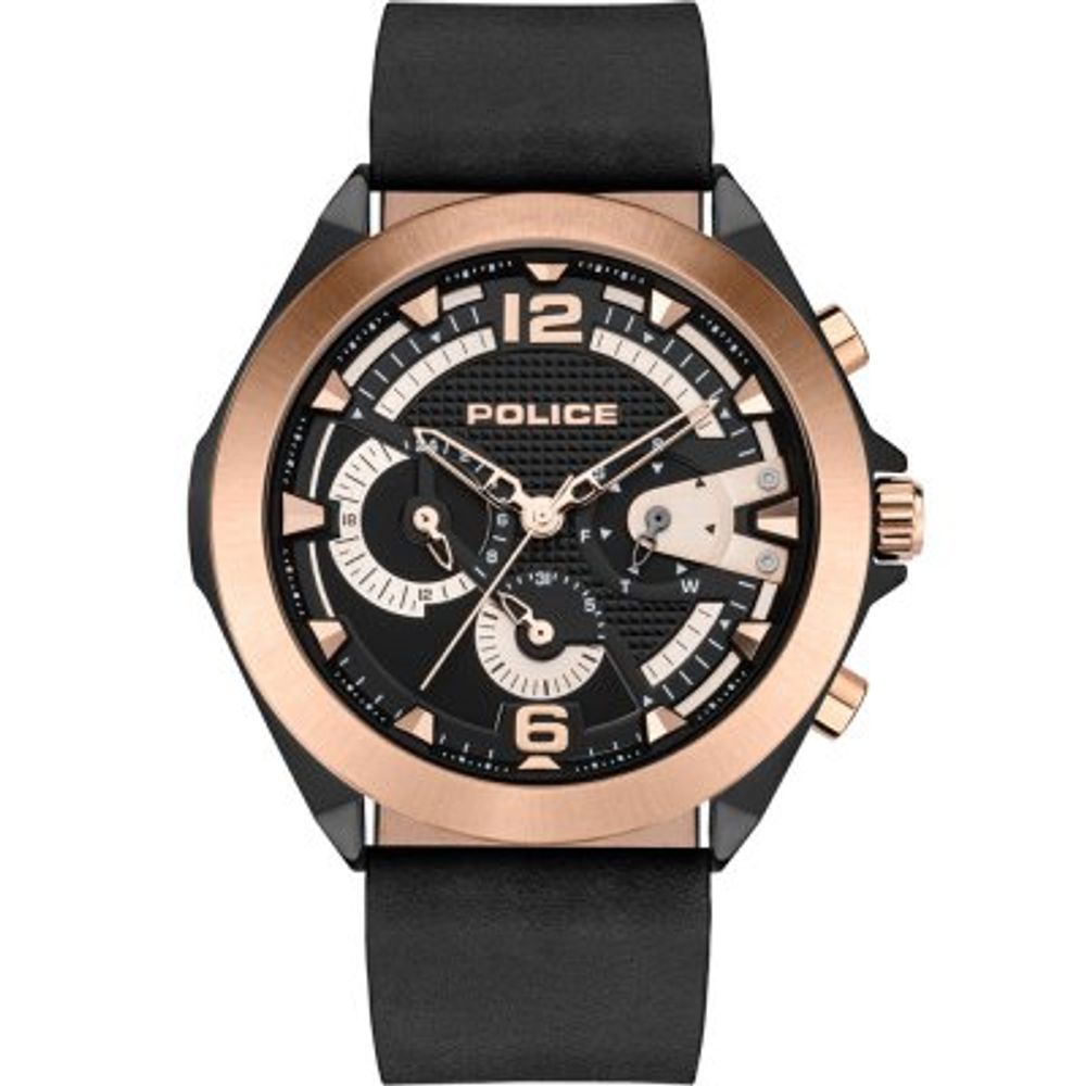 Police Black Leather Men's Watch