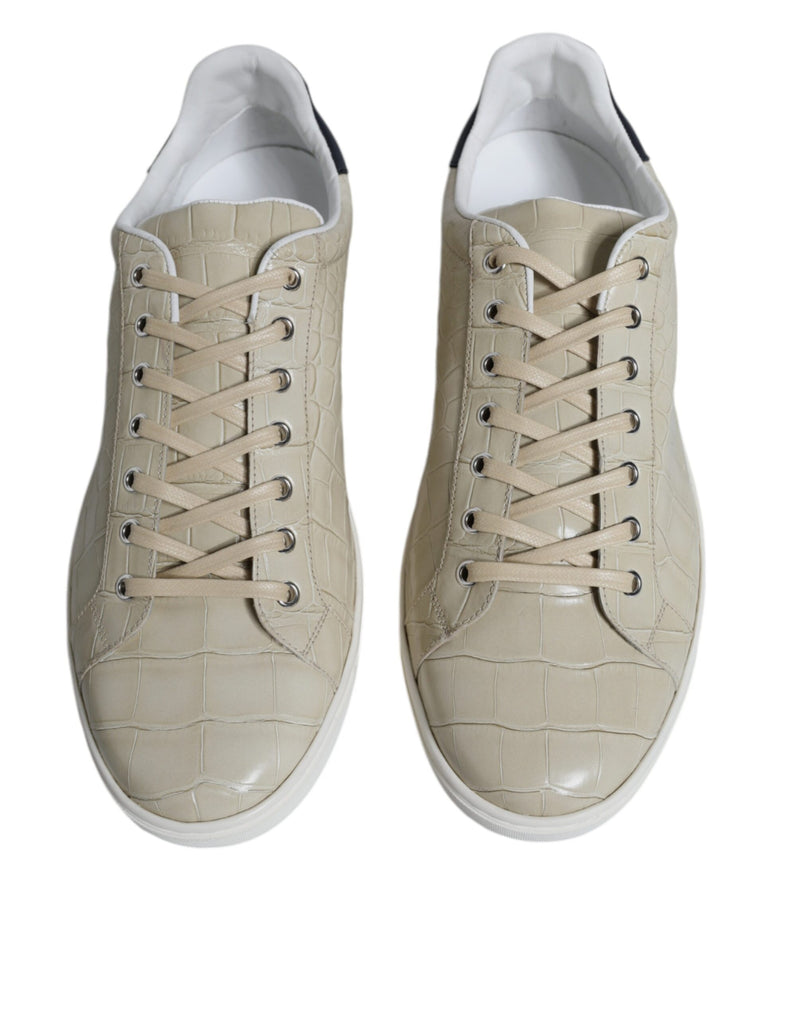 Dolce & Gabbana Beige London Leather Low Top Sneakers Men's Shoes